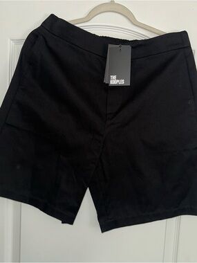 The Kooples Black Men's Tailored Flat-Front Shorts